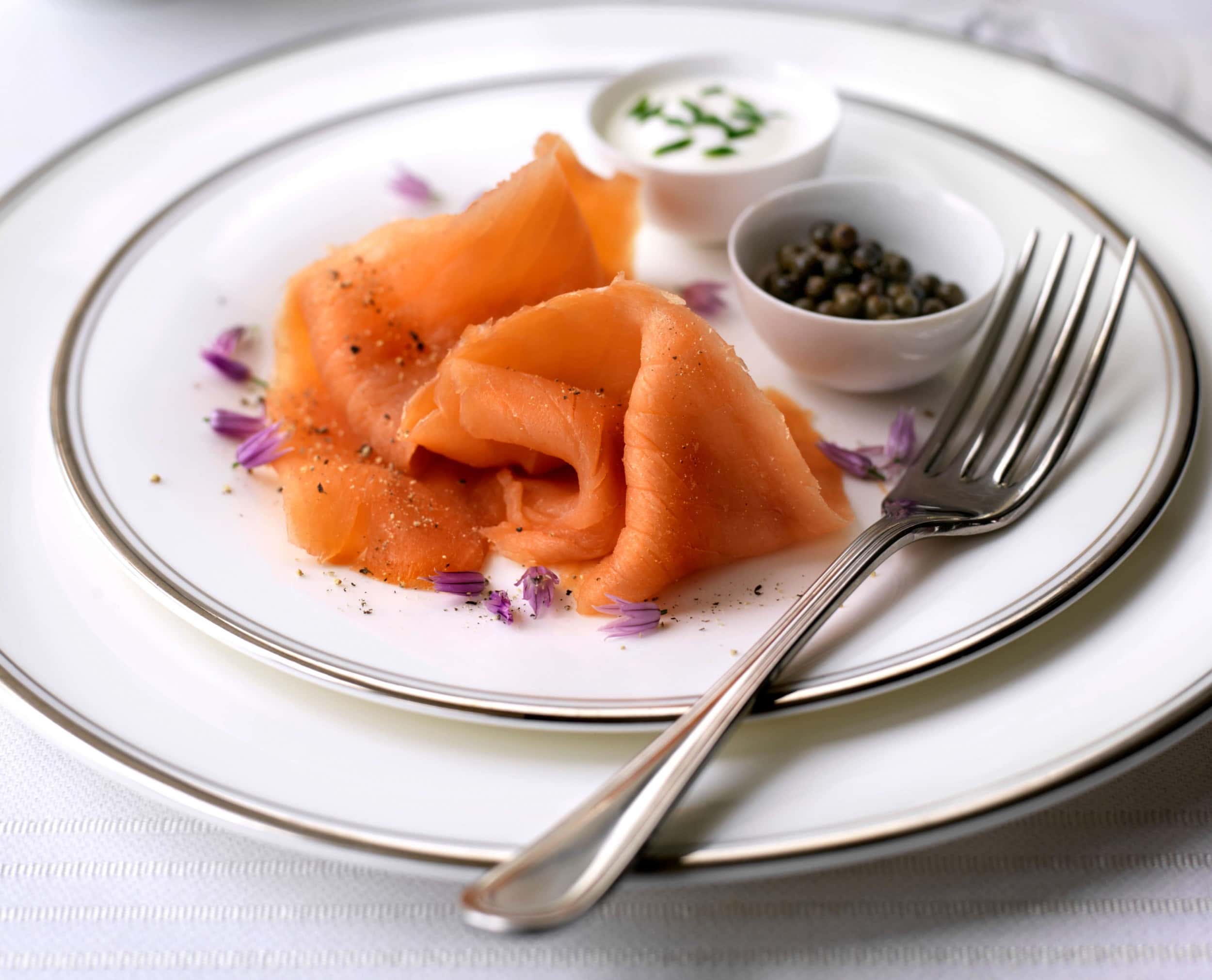 Plated wild smoked salmon