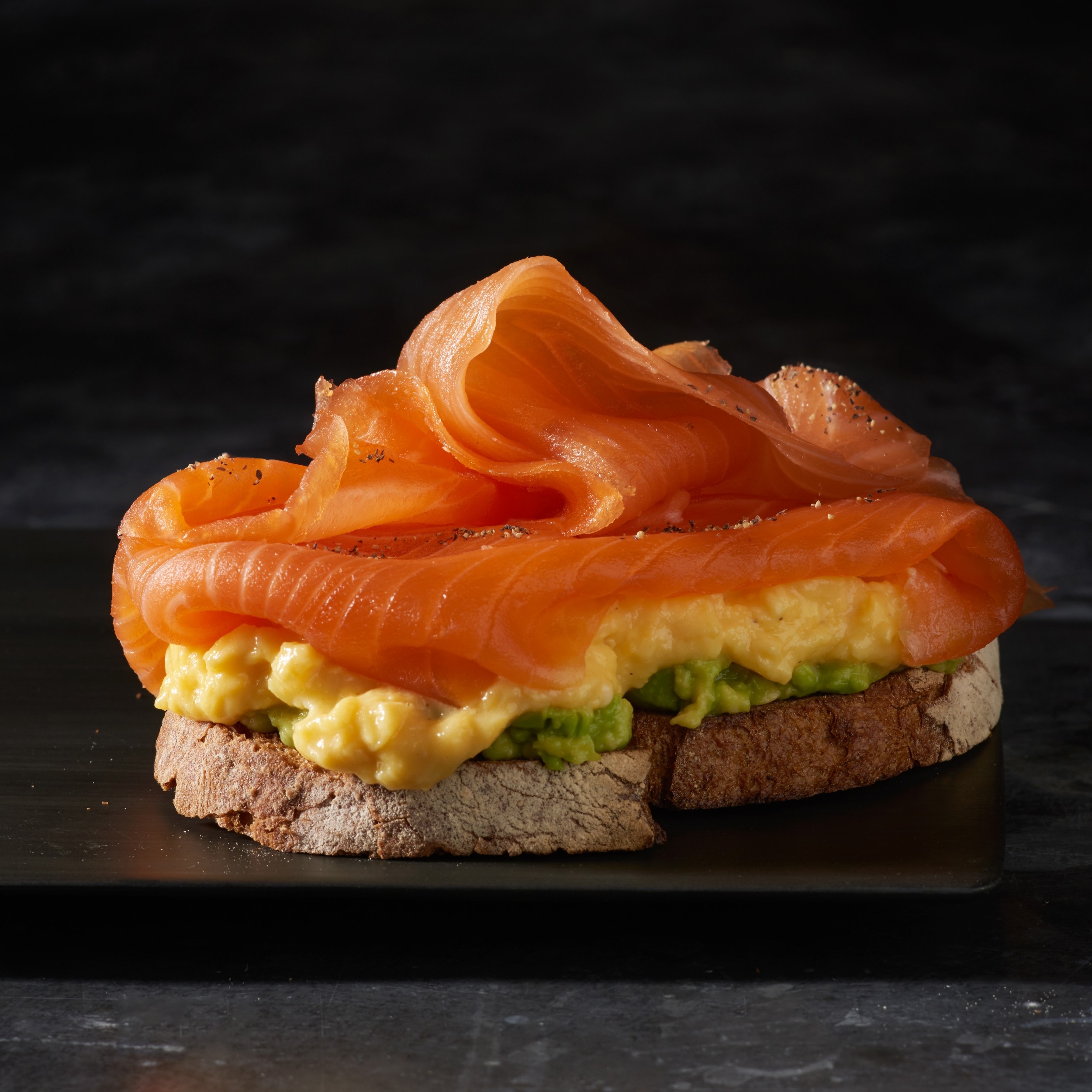 Smoked Salmon & Avocado on Rye