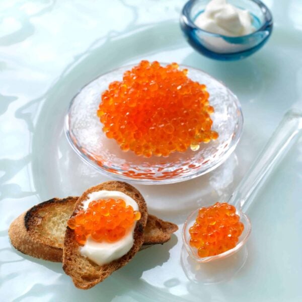 Keta Caviar crostini