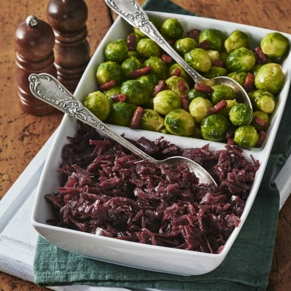 Red Cabbage and Brussels Sprouts