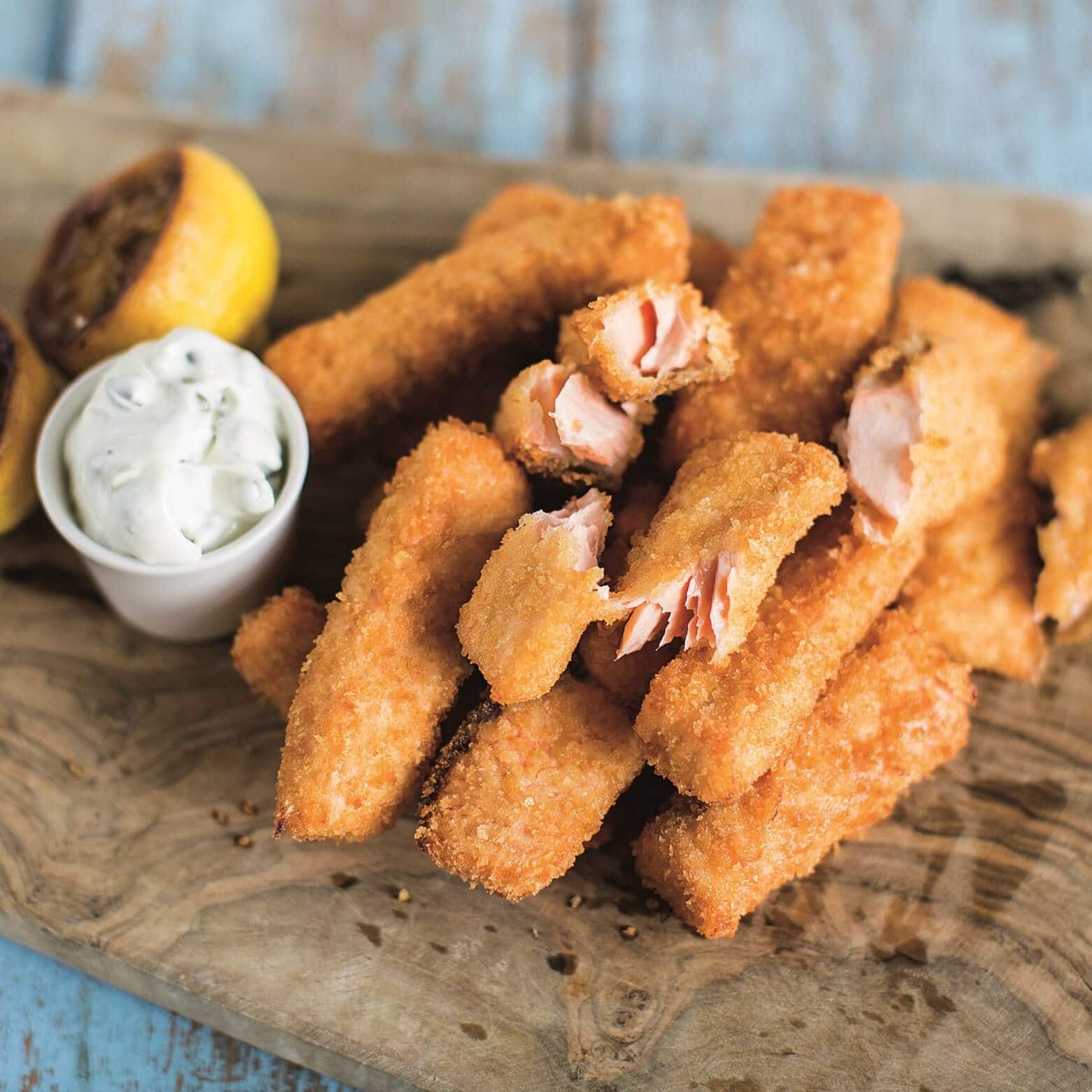 Salmon Fishfingers with Caper & Lemon Mayonnaise – Forman & Field