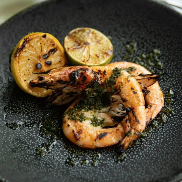 Large Tiger Prawns (cooked) with lemon