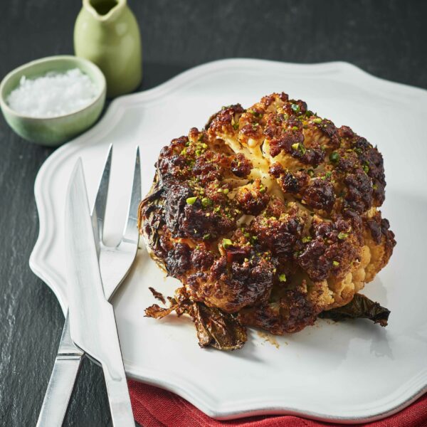 Whole roasted miso cauliflower