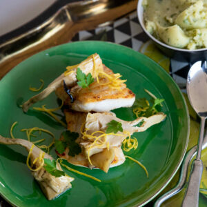 Cod Loin with Charred Artichokes & Lemon Rind